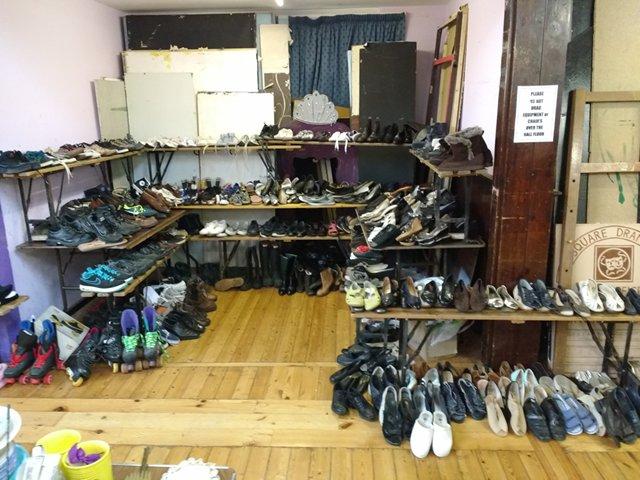 A corner dedicated to shoes and boots